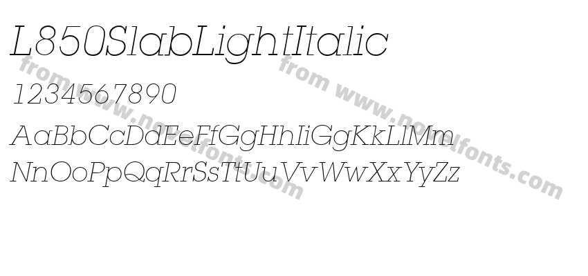 L850SlabLightItalicPreview