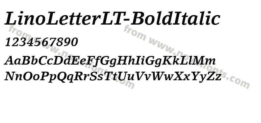 LinoLetterLT-BoldItalicPreview