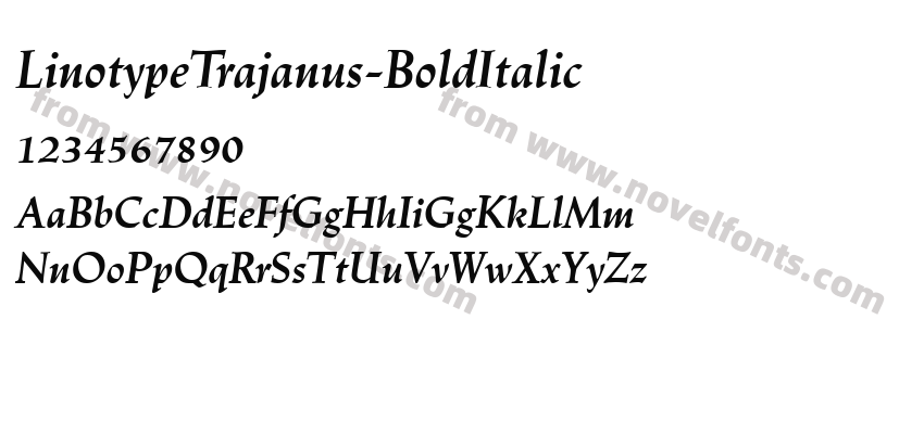 LinotypeTrajanus-BoldItalicPreview