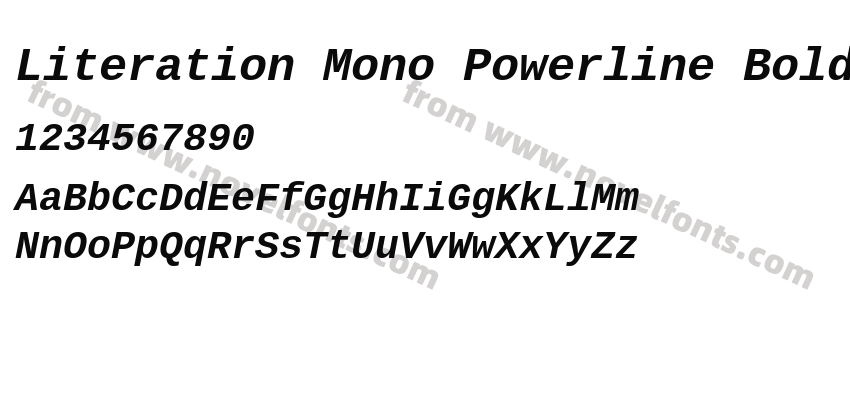 Literation Mono Powerline Bold ItalicPreview