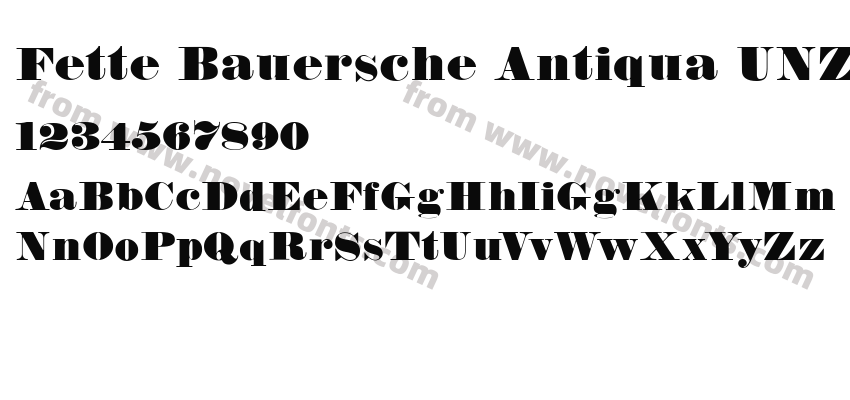 Fette Bauersche Antiqua UNZ ProPreview