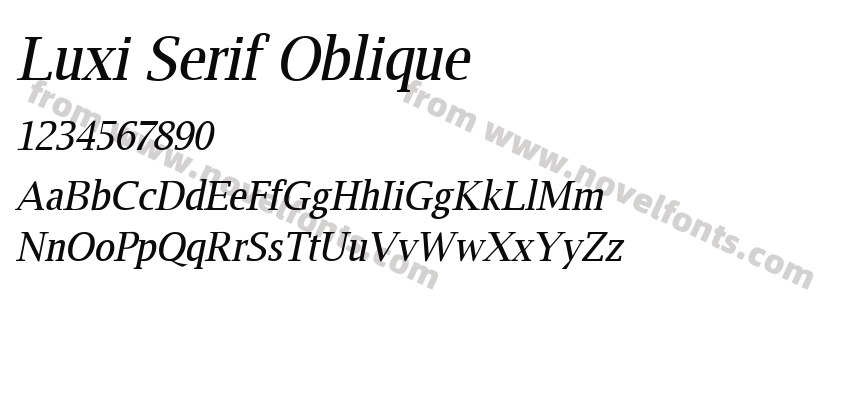 Luxi Serif ObliquePreview