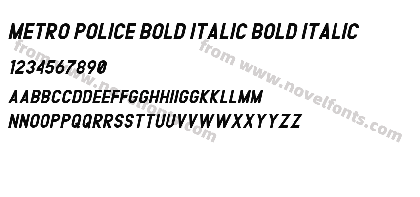 METRO POLICE BOLD ITALIC Bold ItalicPreview