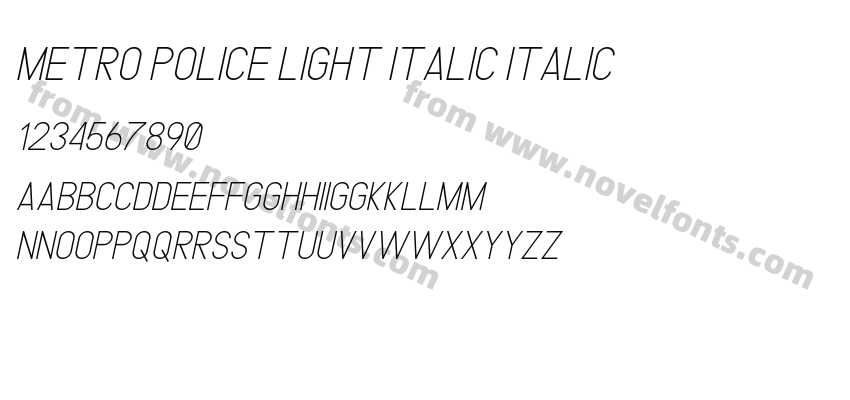 METRO POLICE LIGHT ITALIC ItalicPreview