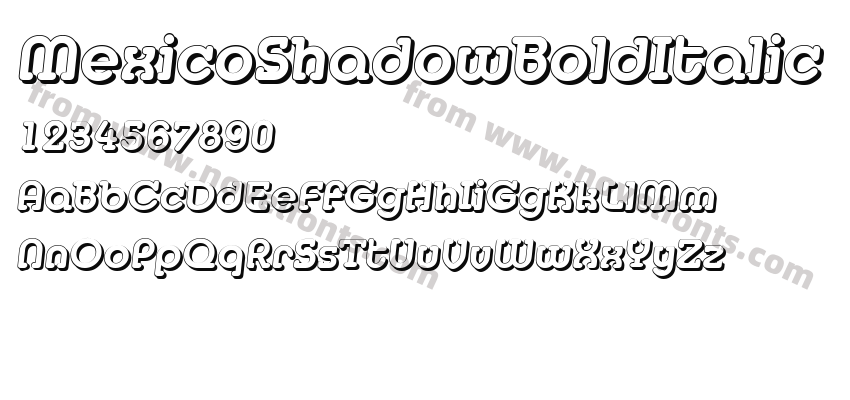 MexicoShadowBoldItalicPreview