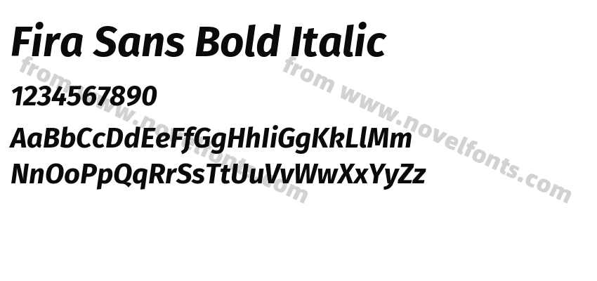 Fira Sans Bold ItalicPreview