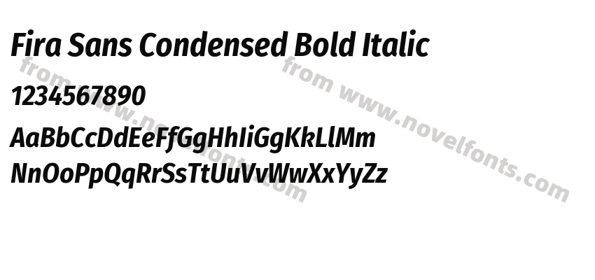 Fira Sans Condensed Bold ItalicPreview