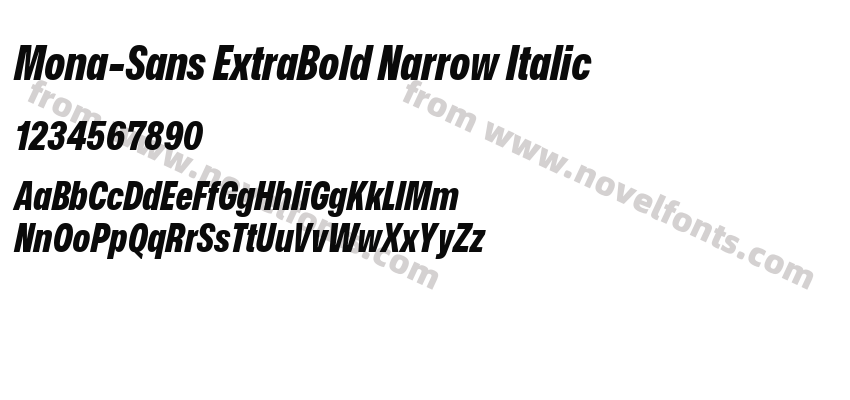 Mona-Sans ExtraBold Narrow ItalicPreview