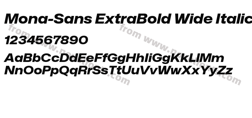 Mona-Sans ExtraBold Wide ItalicPreview