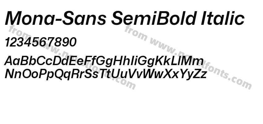 Mona-Sans SemiBold ItalicPreview