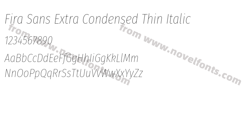 Fira Sans Extra Condensed Thin ItalicPreview