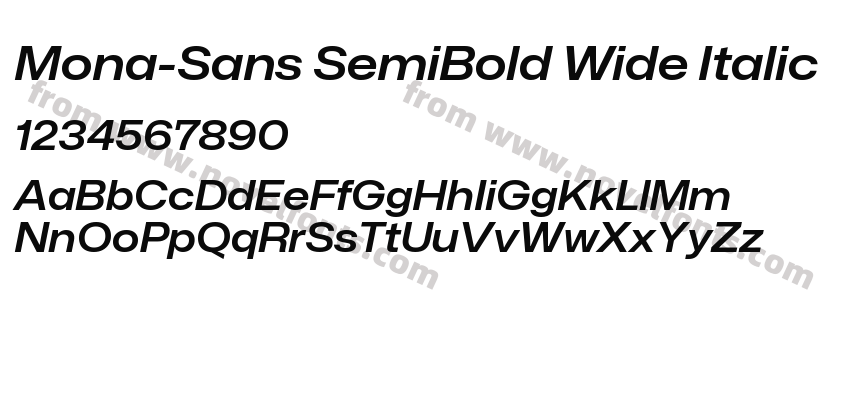 Mona-Sans SemiBold Wide ItalicPreview