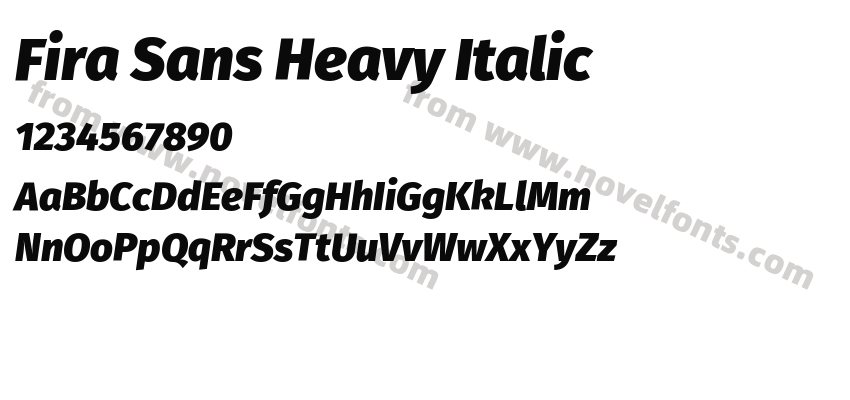 Fira Sans Heavy ItalicPreview