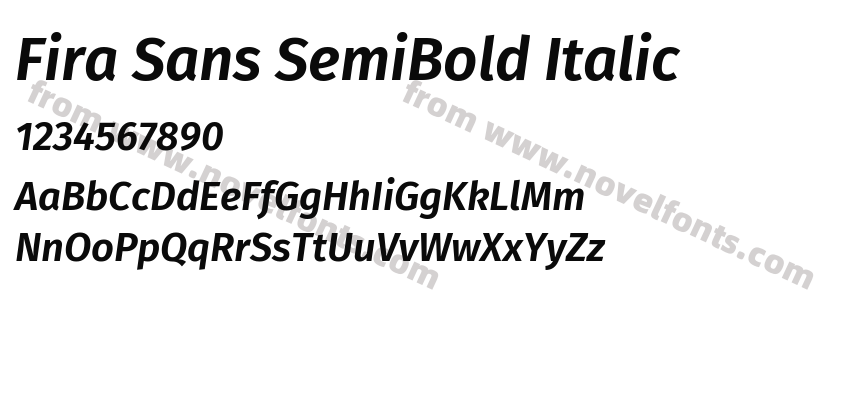 Fira Sans SemiBold ItalicPreview