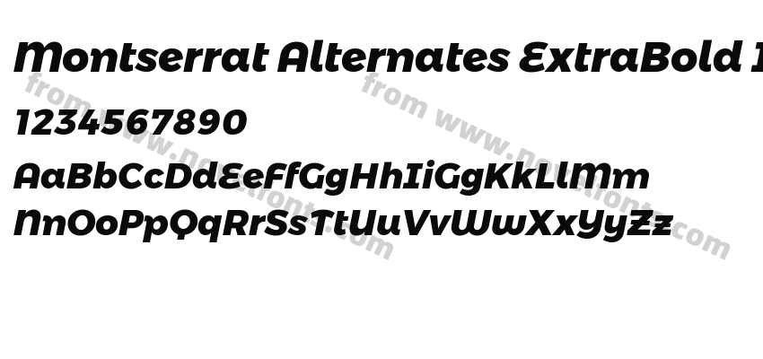 Montserrat Alternates ExtraBold ItalicPreview