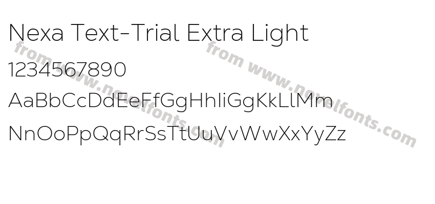 Nexa Text-Trial Extra LightPreview