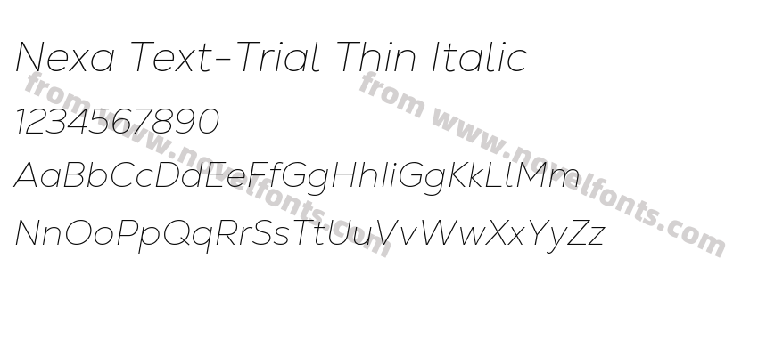 Nexa Text-Trial Thin ItalicPreview