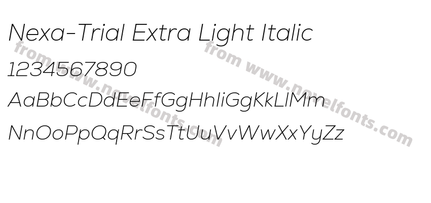 Nexa-Trial Extra Light ItalicPreview