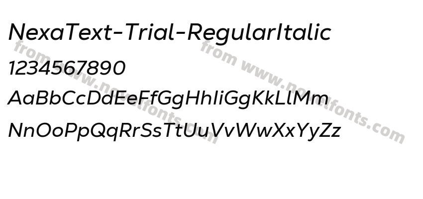 NexaText-Trial-RegularItalicPreview
