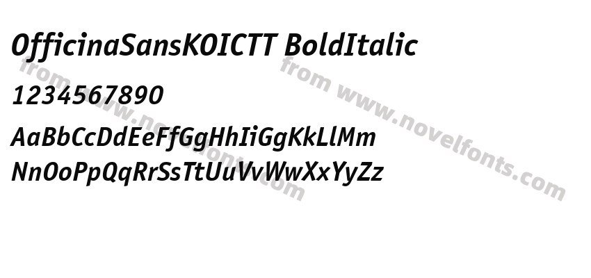 OfficinaSansKOICTT BoldItalicPreview