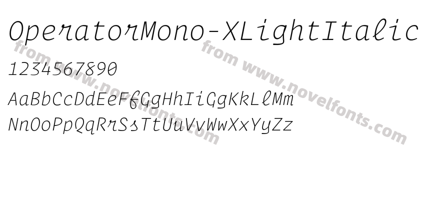 OperatorMono-XLightItalicPreview