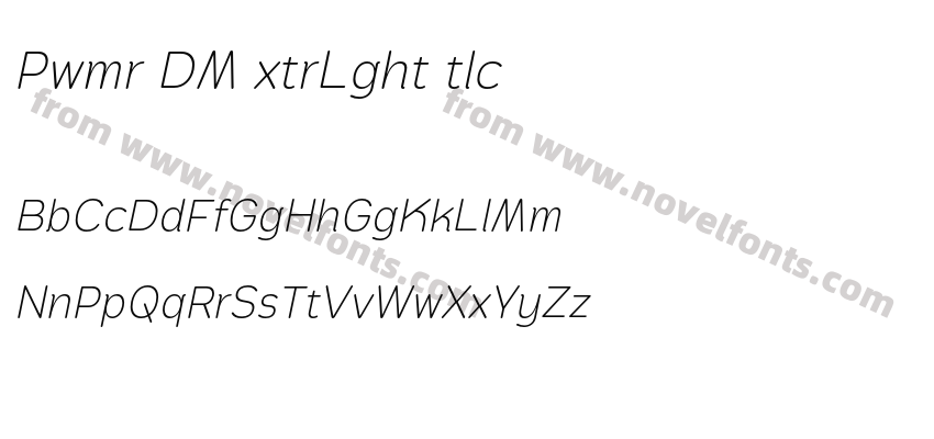 Pawmor DEMO ExtraLight ItalicPreview