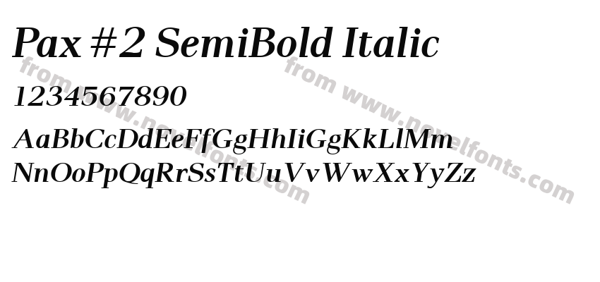 Pax #2 SemiBold ItalicPreview