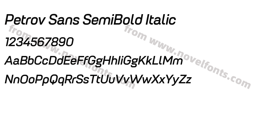 Petrov Sans SemiBold ItalicPreview