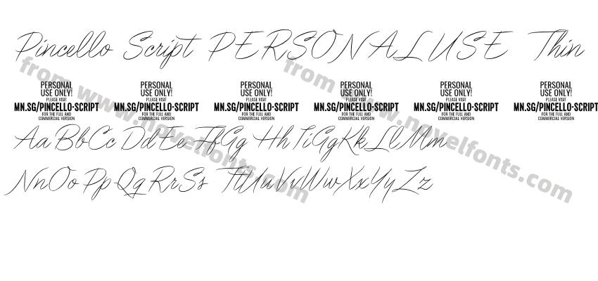 Pincello Script PERSONAL USE ThinPreview