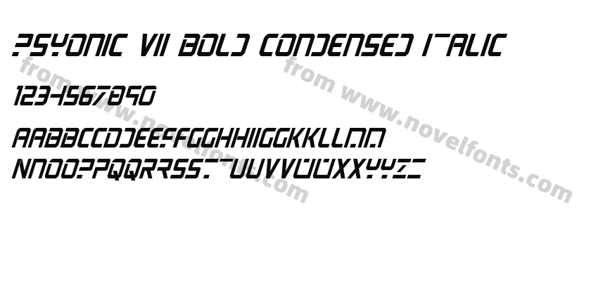 PsYonic VII Bold Condensed ItalicPreview