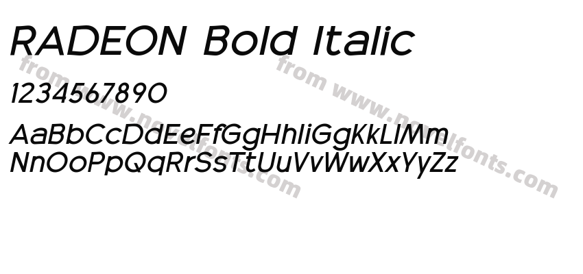 RADEON Bold ItalicPreview