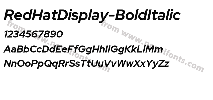 RedHatDisplay-BoldItalicPreview