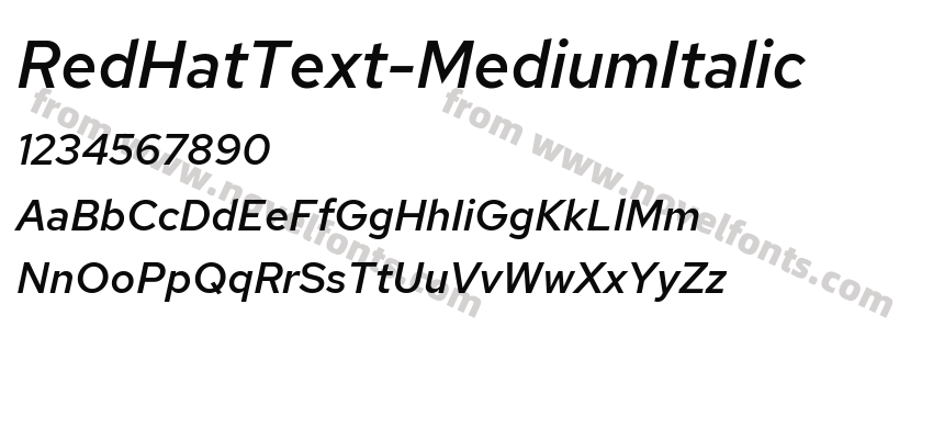 RedHatText-MediumItalicPreview