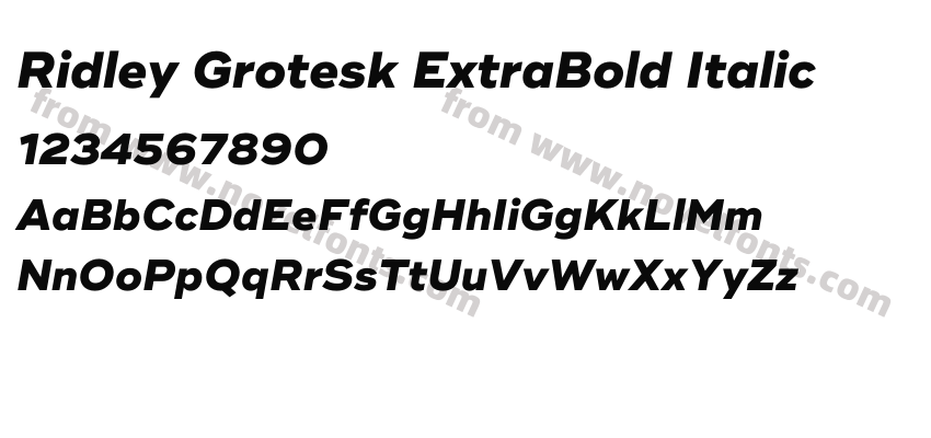 Ridley Grotesk ExtraBold ItalicPreview