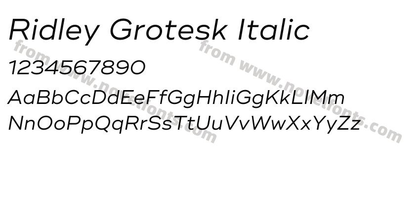 Ridley Grotesk ItalicPreview