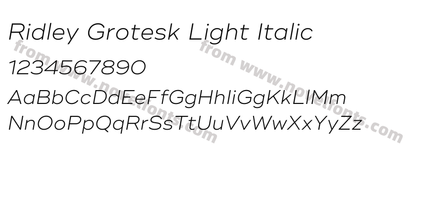 Ridley Grotesk Light ItalicPreview