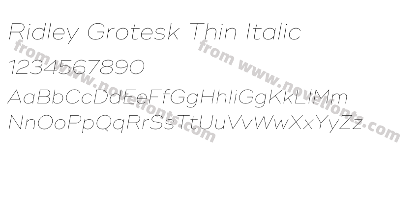 Ridley Grotesk Thin ItalicPreview