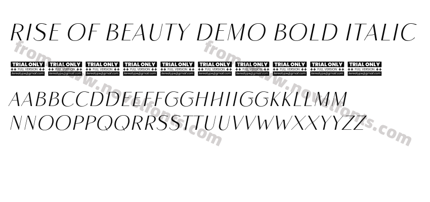 Rise of Beauty Demo Bold ItalicPreview