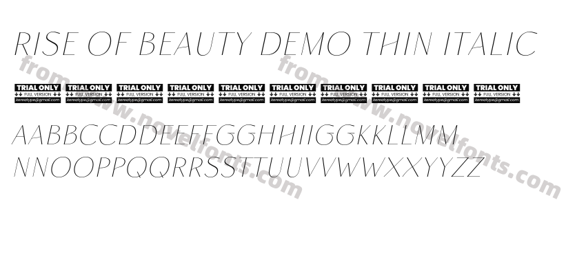 Rise of Beauty Demo Thin ItalicPreview