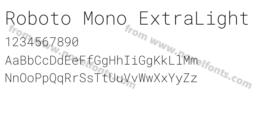 Roboto Mono ExtraLightPreview