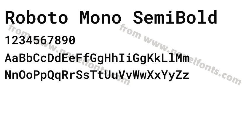 Roboto Mono SemiBoldPreview