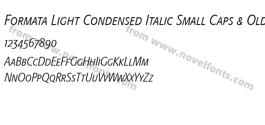 Formata Light Condensed Italic Small Caps & Oldstyle FiguresPreview