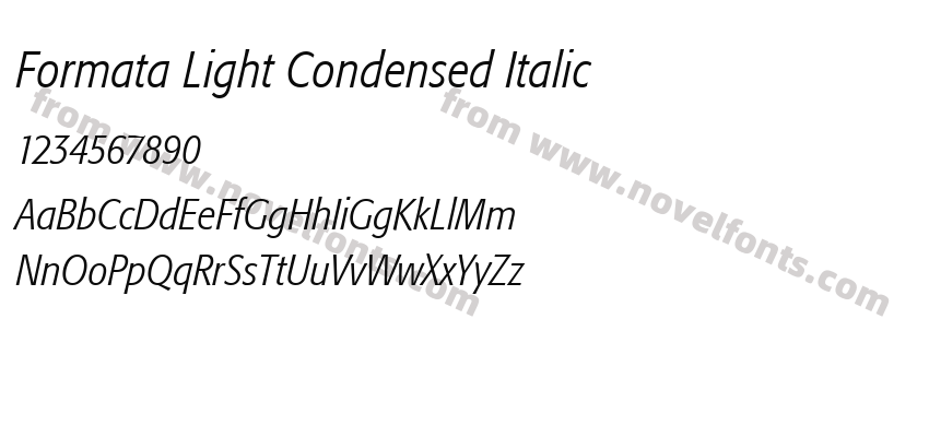 Formata Light Condensed ItalicPreview