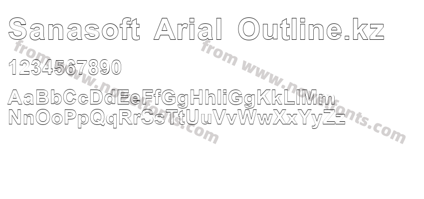 Sanasoft Arial Outline.kzPreview