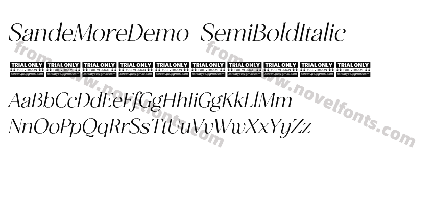 SandeMoreDemo-SemiBoldItalicPreview