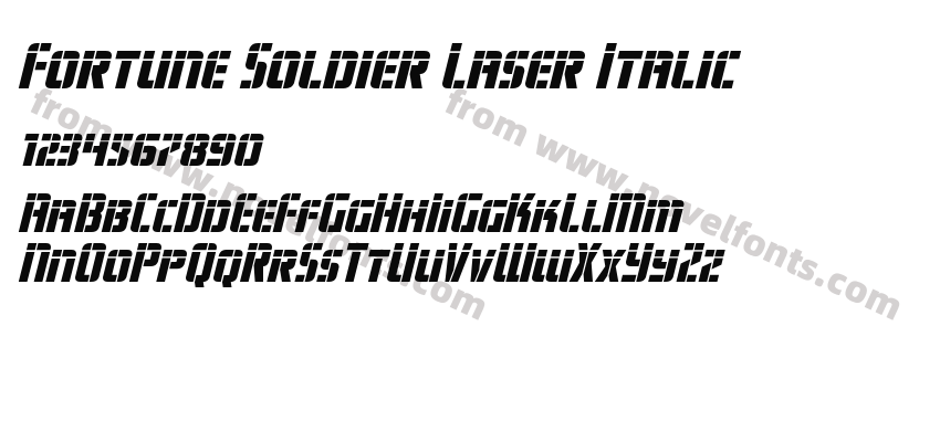 Fortune Soldier Laser ItalicPreview