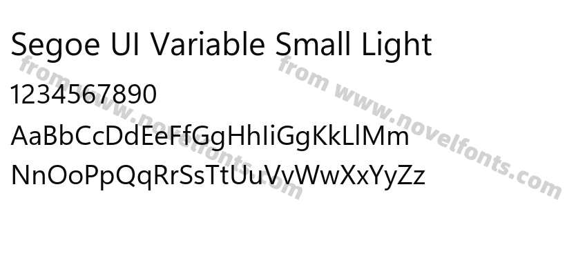 Segoe UI Variable Small LightPreview