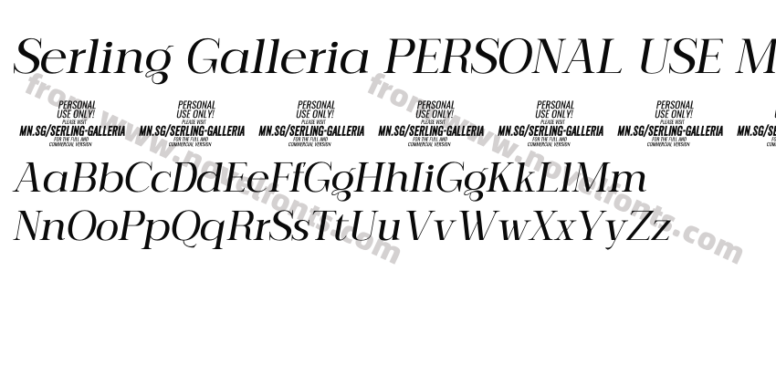 Serling Galleria PERSONAL USE Medium ItalicPreview