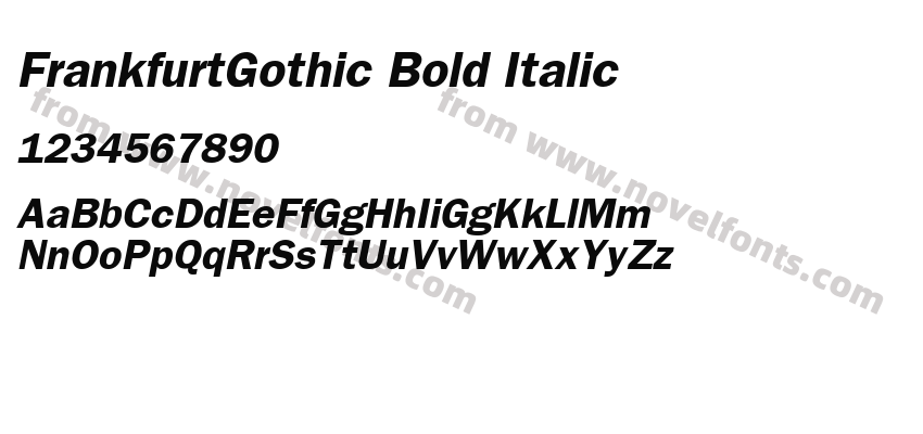 FrankfurtGothic Bold ItalicPreview