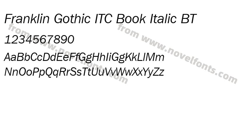 Franklin Gothic ITC Book Italic BTPreview